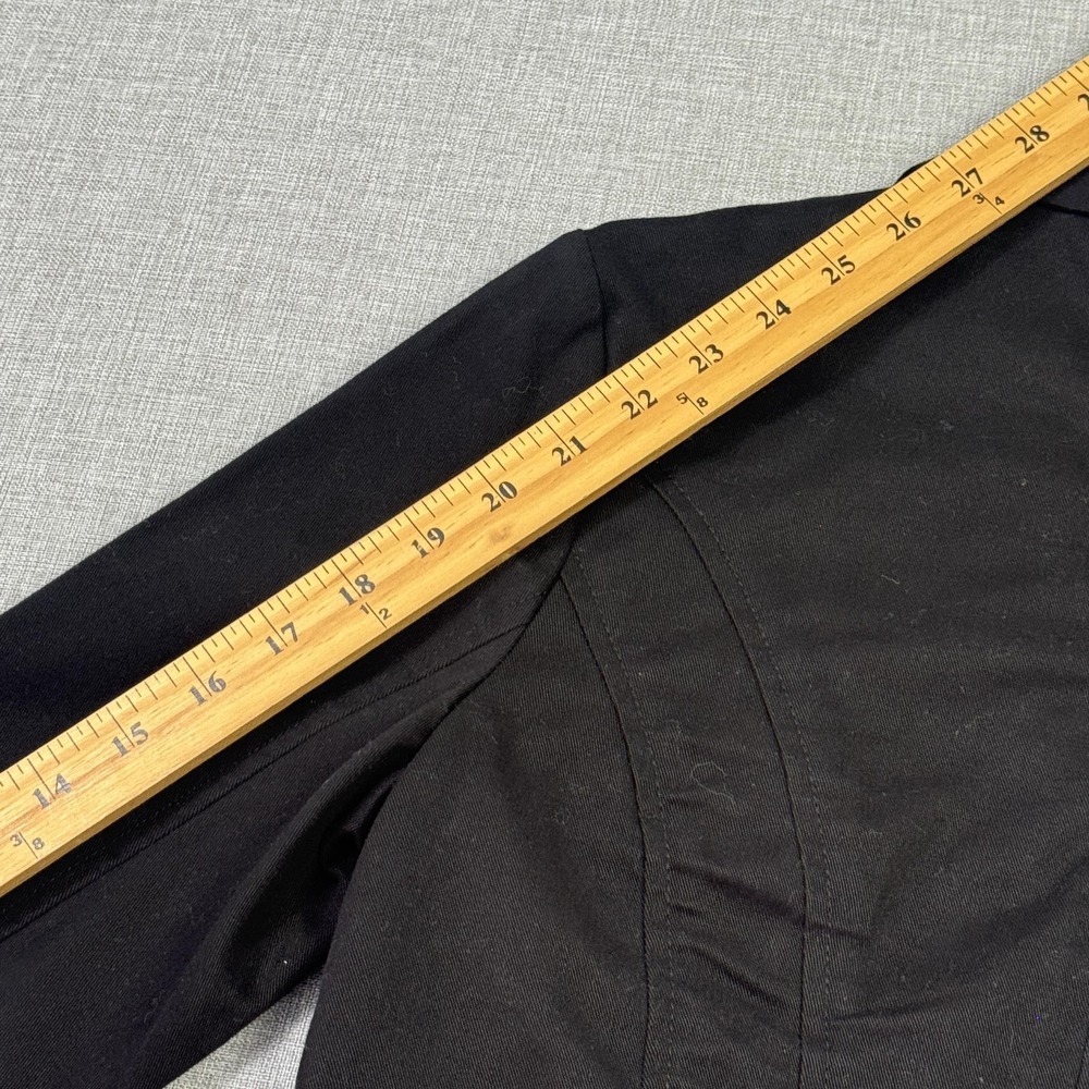 CAbi Blazer Womens 4 Black Military Jacket Collared Short Hook & Eye Pockets - Picture 10 of 12